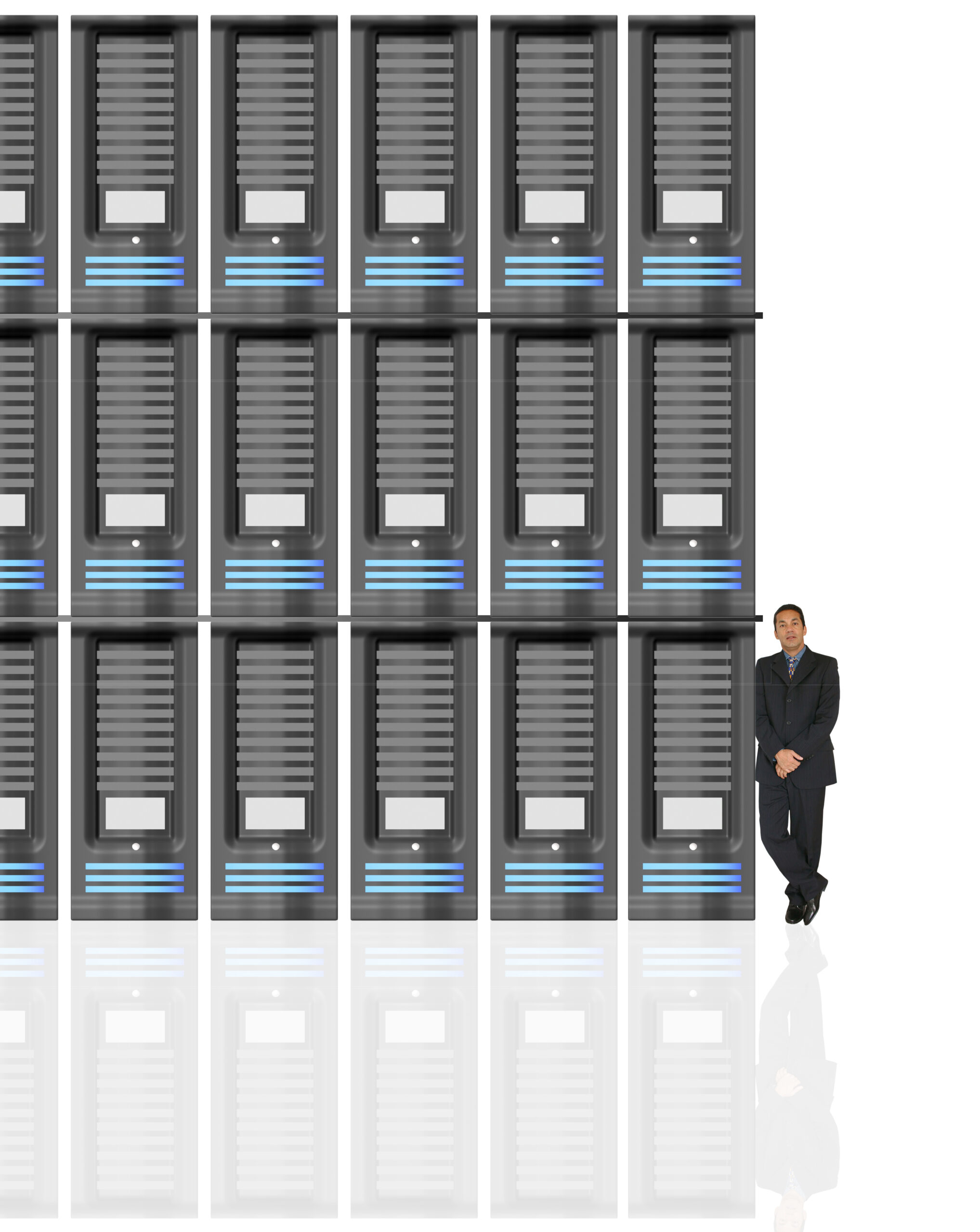 business man proud of all his network