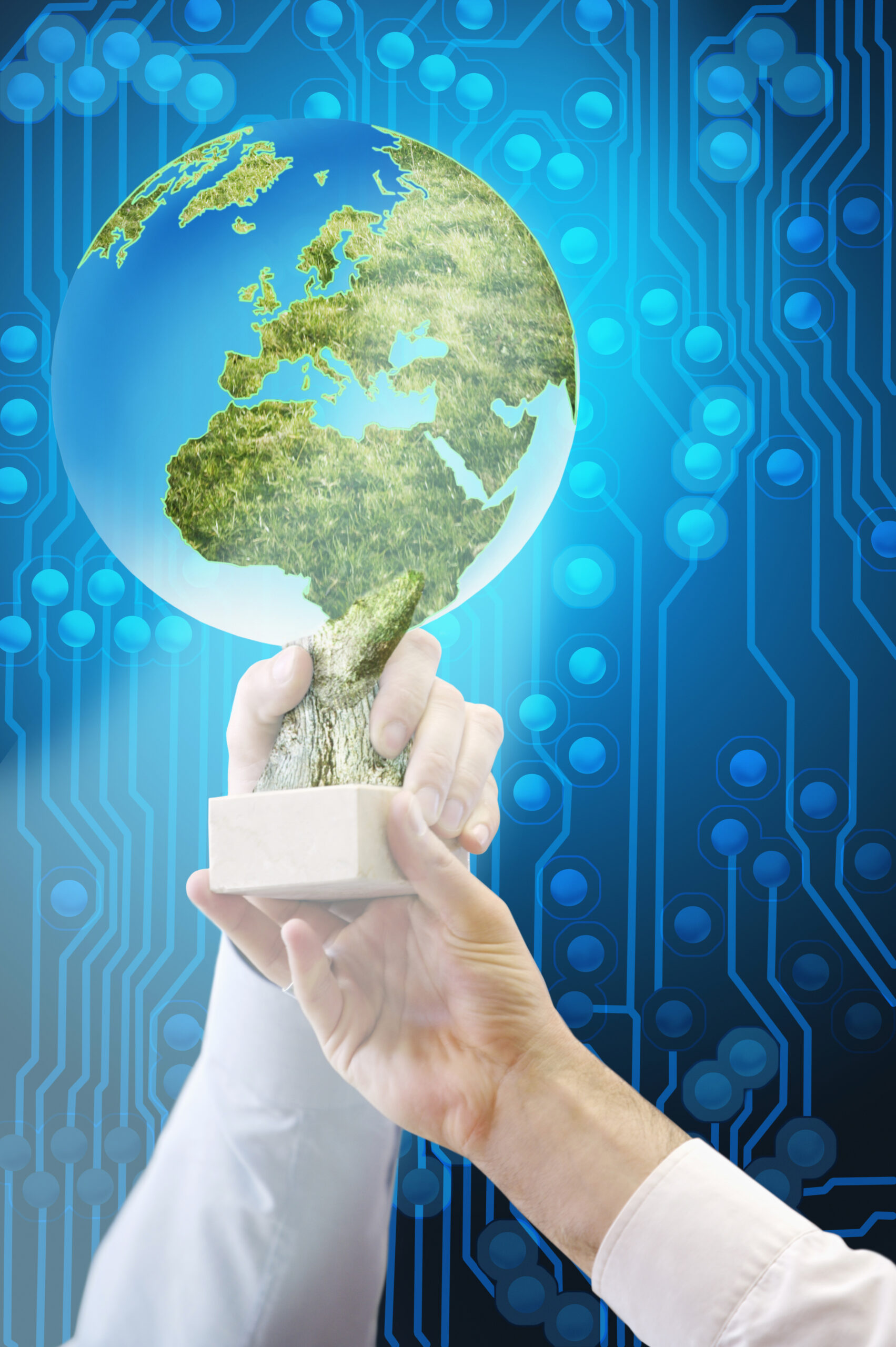 businessmen-hold-globe-shaped-award-against-circui-2026-01-11-09-57-07-utc